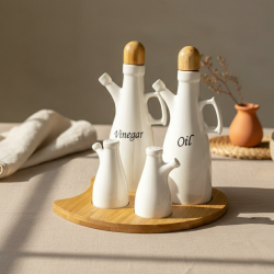 Oil Dispenser & Salt Shaker Set - 4 Pcs